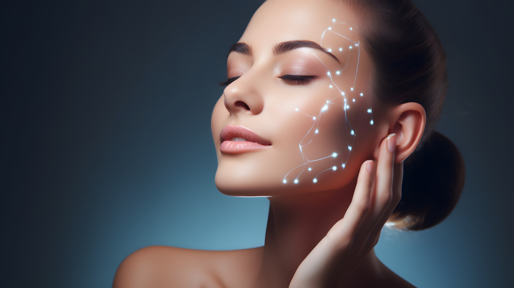 Conceptual illustration of radiant, evenly toned skin after a laser facial